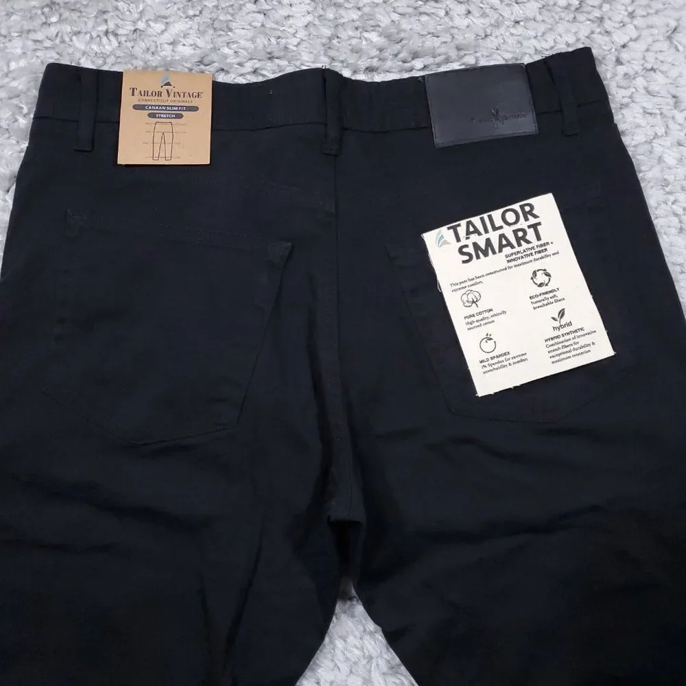 Tailor Vintage Canaan Slim Fit Tailor Smart Chino Pants Black Men's Size 32 x 32